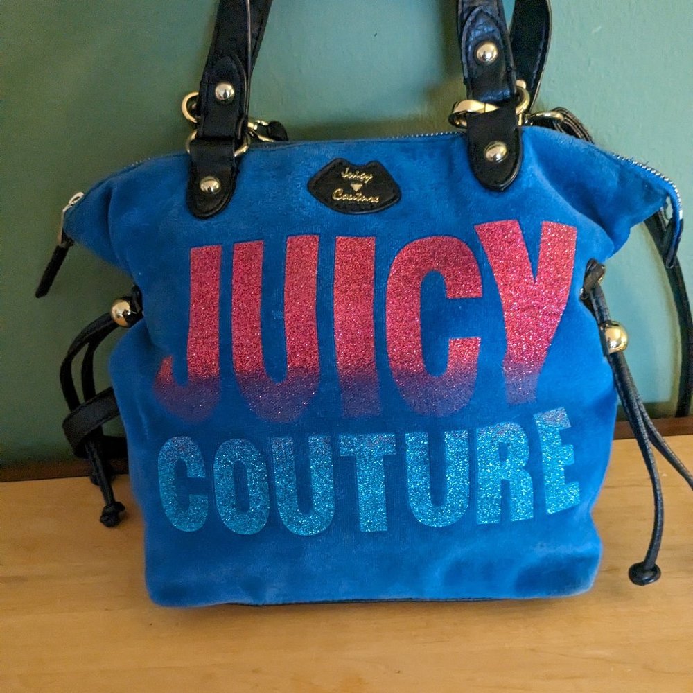 Blue Velour Juicy Couture Purse